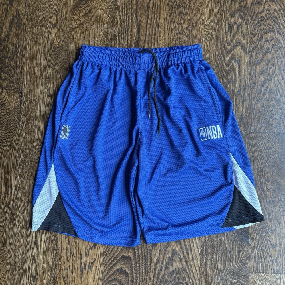 NBA Basketball Shorts Mens Large Blue Mesh Athletic Gym Pockets Y2K Colorblock